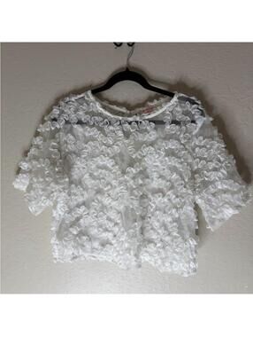 (Mele E Pere) Elegant Sheer Ruffled Blouse